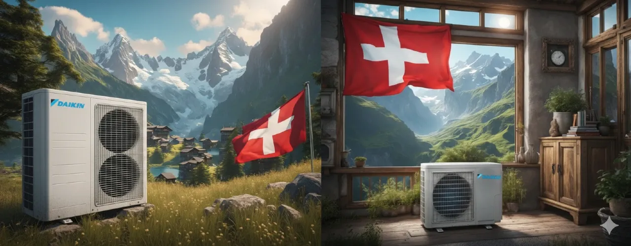 Daikin climatizzazione in Svizzera, immagine animata creata tramite ImageAI NighCafe Creator